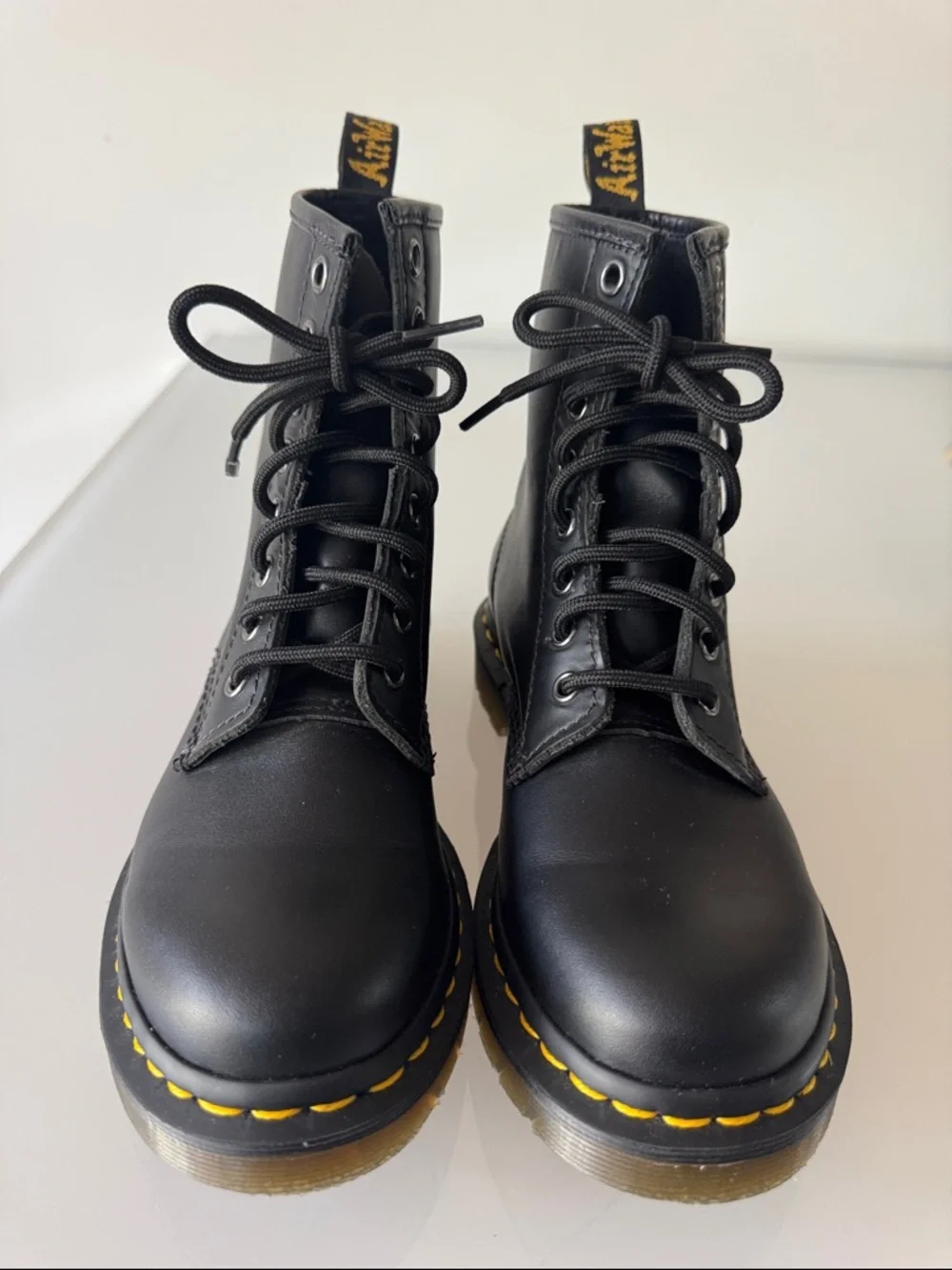 Dr. Martens 1460 Lace Up Boots Black Smooth Leather Size 6 - Picture 6 of 13